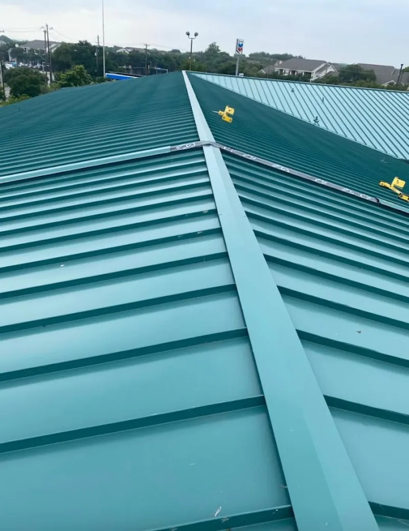 Green commercial metal roof ridge and valley for Metal Roof Repair in Hammonton